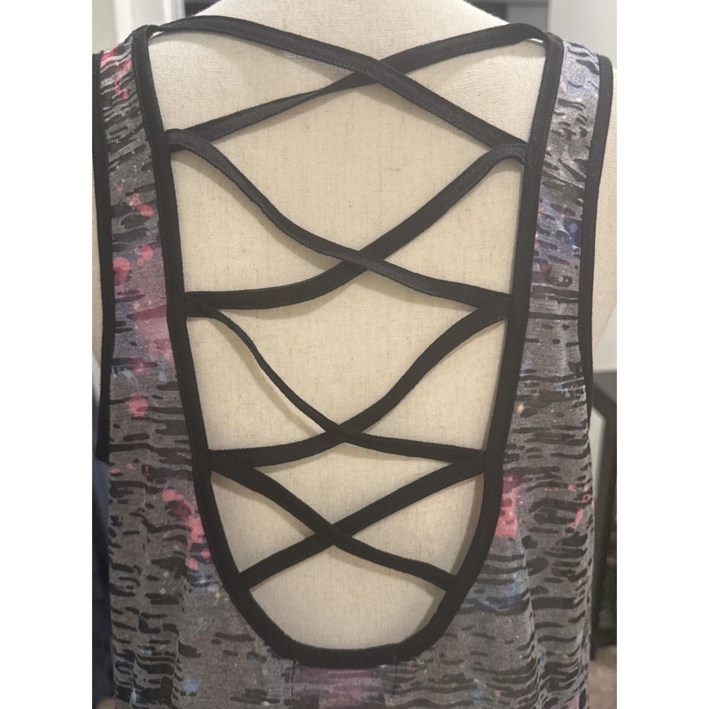 Y2K Burnout Swimsuit Coverup Size XL OP Tie Dye Lace Up Back Grunge Metal Moody